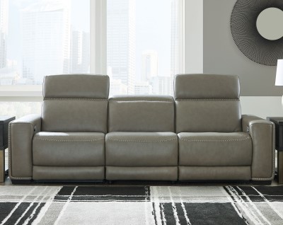 Leather Reclining Power Sectionals