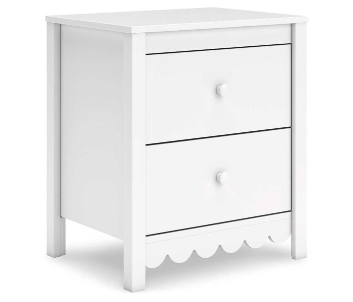 Hallityn - White - Two Drawer Night Stand