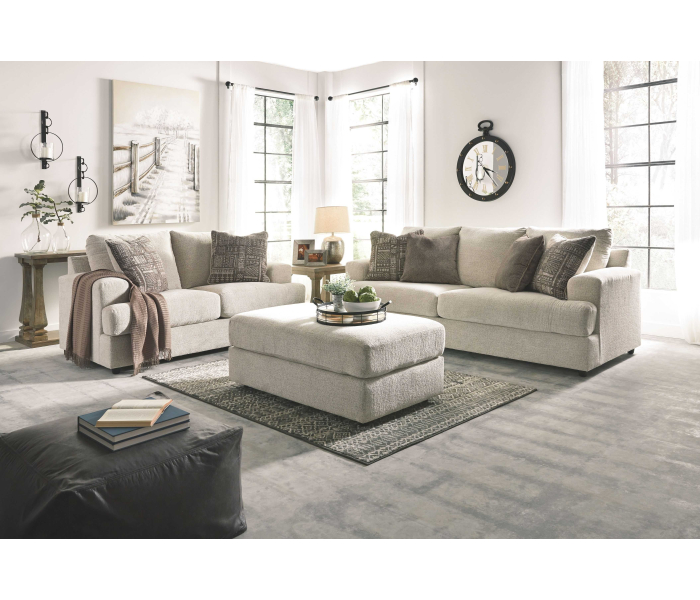 Soletren - Stone - 3 Pc. - Sofa, Loveseat, Accent Ottoman