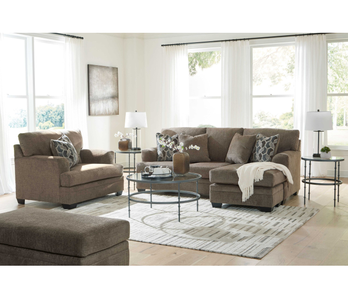 Stonemeade - Nutmeg - 3 Pc. - Sofa Chaise, Chair And A Half, Ottoman