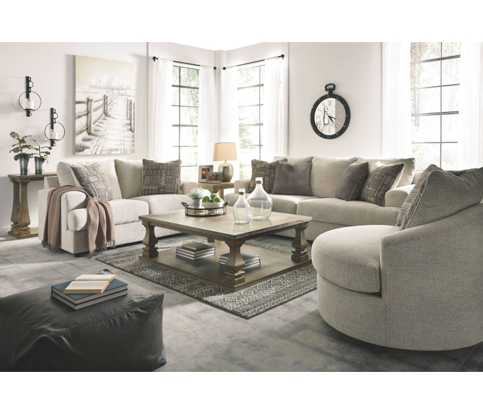 Soletren - Stone - 3 Pc. - Sofa, Loveseat, Swivel Accent Chair