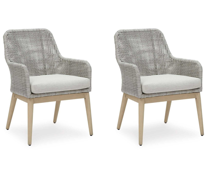 Seton Creek - Gray - Arm Chair With Cushion (Set of 2)