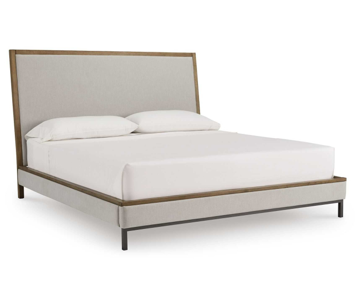 Tomtyn - Light Brown - King Upholstered Bed