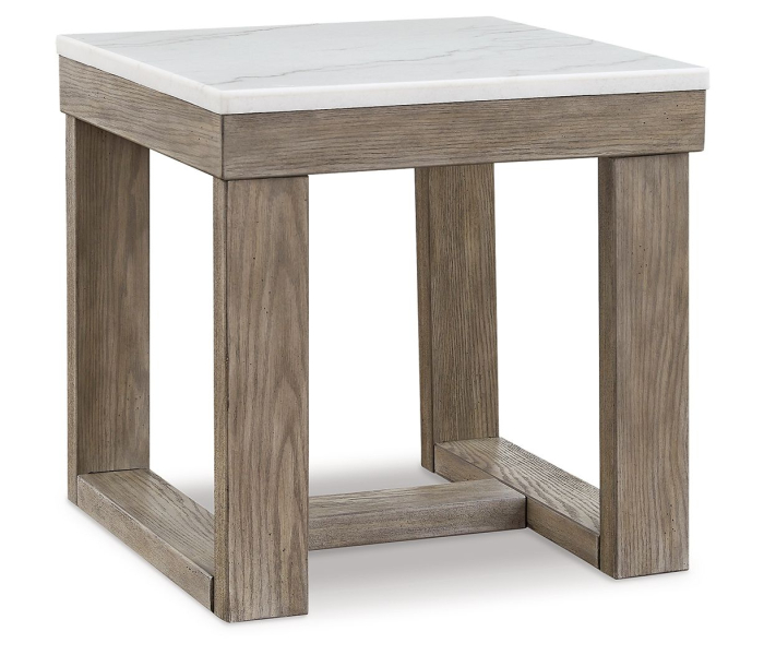 Loyaska - Brown / Ivory - Square End Table, 24"