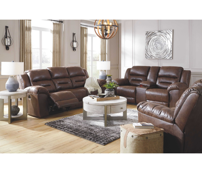 Stoneland - Chocolate - 3 Pc. - Power Sofa, Loveseat, Rocker Recliner