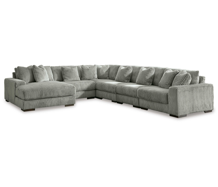 Lindyn - Fog - 6-Piece Sectional With Laf Corner Chaise, 171"