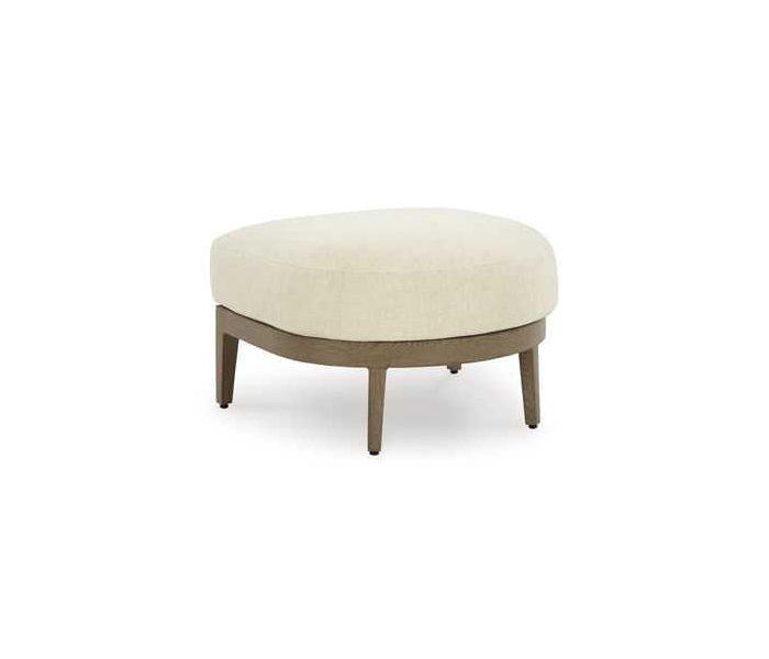 Serene Bay - Dark Brown / White - Ottoman With Cushion