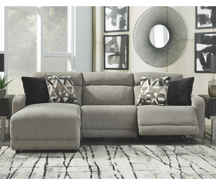 Colleyville - Stone - Left Arm Facing Power Chaise 3 Pc Sectional