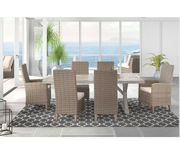Beachcroft - Beige - 7 Pc. - Dining Set with Chairs