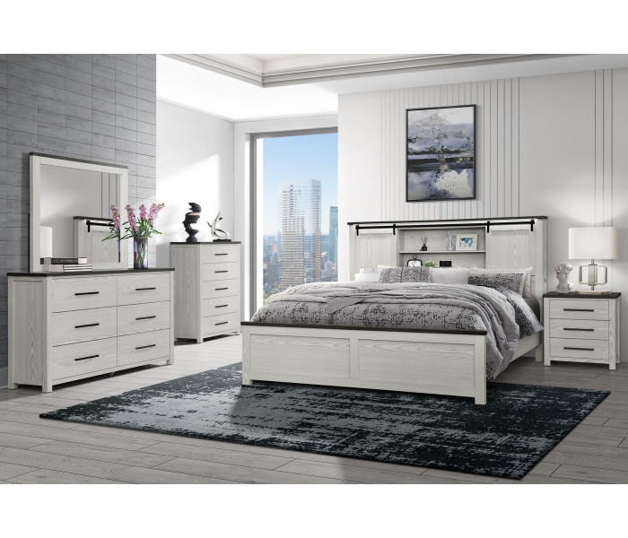 Ava - 5 Piece Full Bedroom Set - Beige