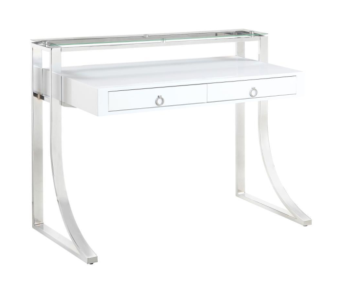 Gemma - Writing Desk, Box 1 of 2 - White High Gloss - White