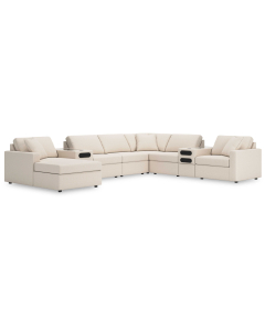Cozymax - Oyster - 8-Piece Sectional With Laf Corner Chaise And Audio Consoles, 157"