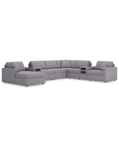 Cozymax - Granite - 8-Piece Sectional With Audio System Console And Laf Corner Chaise, 157"