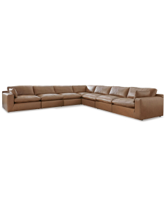 Emilia - Caramel - 7-Piece Sectional, 172.25"