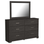 Belachime - Black - Dresser, Mirror