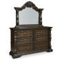 Maylee - Dark Brown - Dresser And Mirror, 71.5" Wide