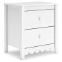 Hallityn - White - Two Drawer Night Stand