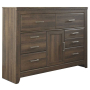 Juararo - Dark Brown - Six Drawer Dresser, 61.26" Wide