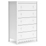 Hallityn - White - Five Drawer Chest, 49.65" Tall