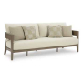 Serene Bay - Dark Brown / White - Sofa With Cushion, 87.48"