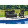 Hyland Wave - Black - 3 Pc. - Glider Loveseat, Swivel Glider Chair, Cocktail Table