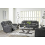 Frohn - Graphite - 3 Pc. - Reclining Sofa, Reclining Loveseat With Console, Rocker Recliner