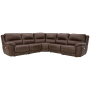 Dunleith - Chocolate - 5-Piece Power Reclining Sectional, 123"