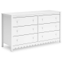 Hallityn - White - Six Drawer Dresser, 60.75" Wide