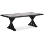 Beachcroft - Black / Light Gray - Rectangular Dining Table With Umb Opt - Black, 84.25"