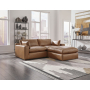 Emilia - Caramel - 3 Pc. - 2-Piece Sectional Loveseat, Ottoman