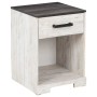 Shawburn - Whitewash / Charcoal Gray - One Drawer Night Stand