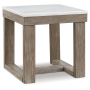 Loyaska - Brown / Ivory - Square End Table, 24"