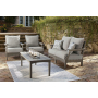 Visola - Gray - 4 Pc. - Outdoor Loveseat, 2 Lounge Chairs And Coffee Table