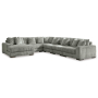 Lindyn - Fog - 6-Piece Sectional With Laf Corner Chaise, 171"