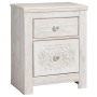 Paxberry - Whitewash - Two Drawer Night Stand