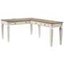 Realyn - White / Brown - Home Office Desk Return