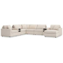 Cozymax - Oyster - 8-Piece Sectional With Raf Corner Chaise And Audio Consoles, 157"