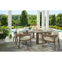Serene Bay - Dark Brown - 7 Pc. - Dining Table, 6 Arm Chairs
