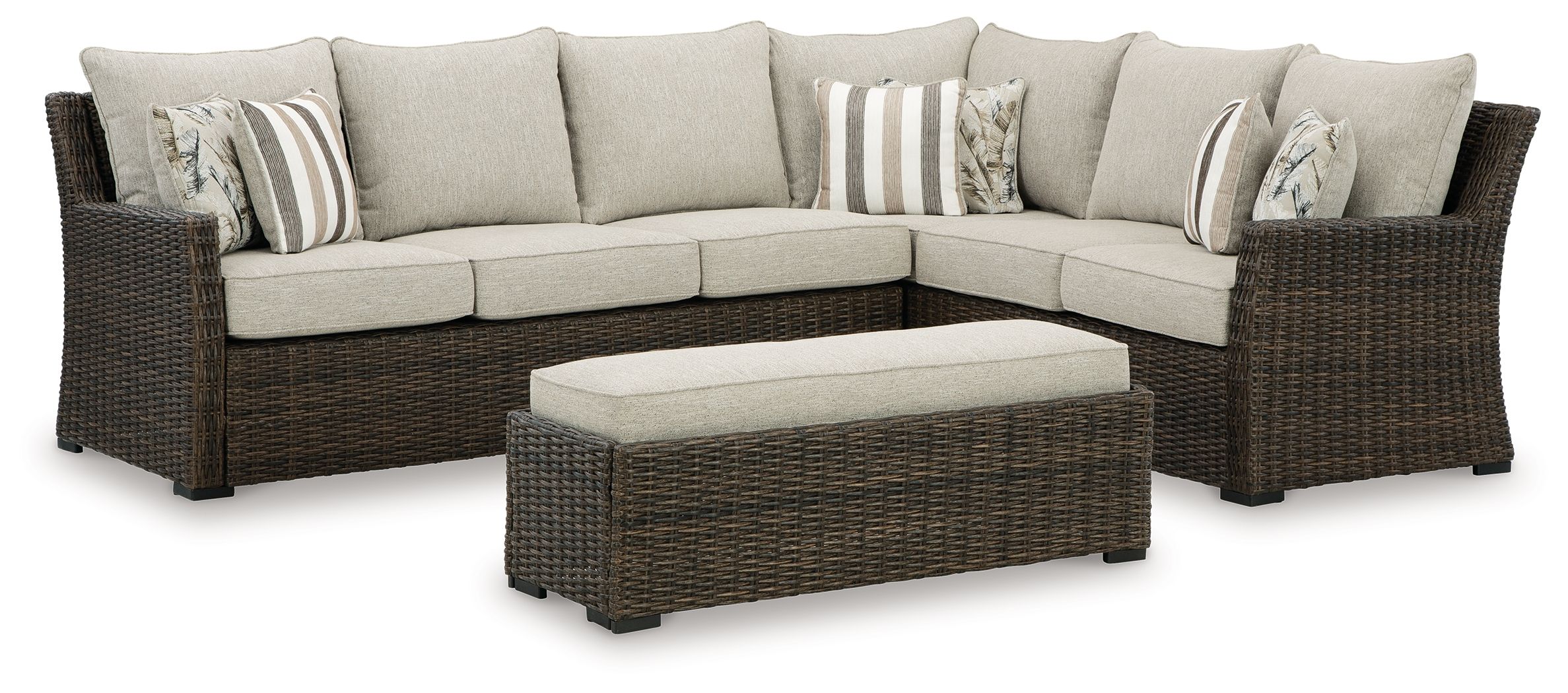 Brook Ranch Sofa Sectional & Bench Set