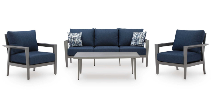 Gali Gray Blue 4-Piece Set